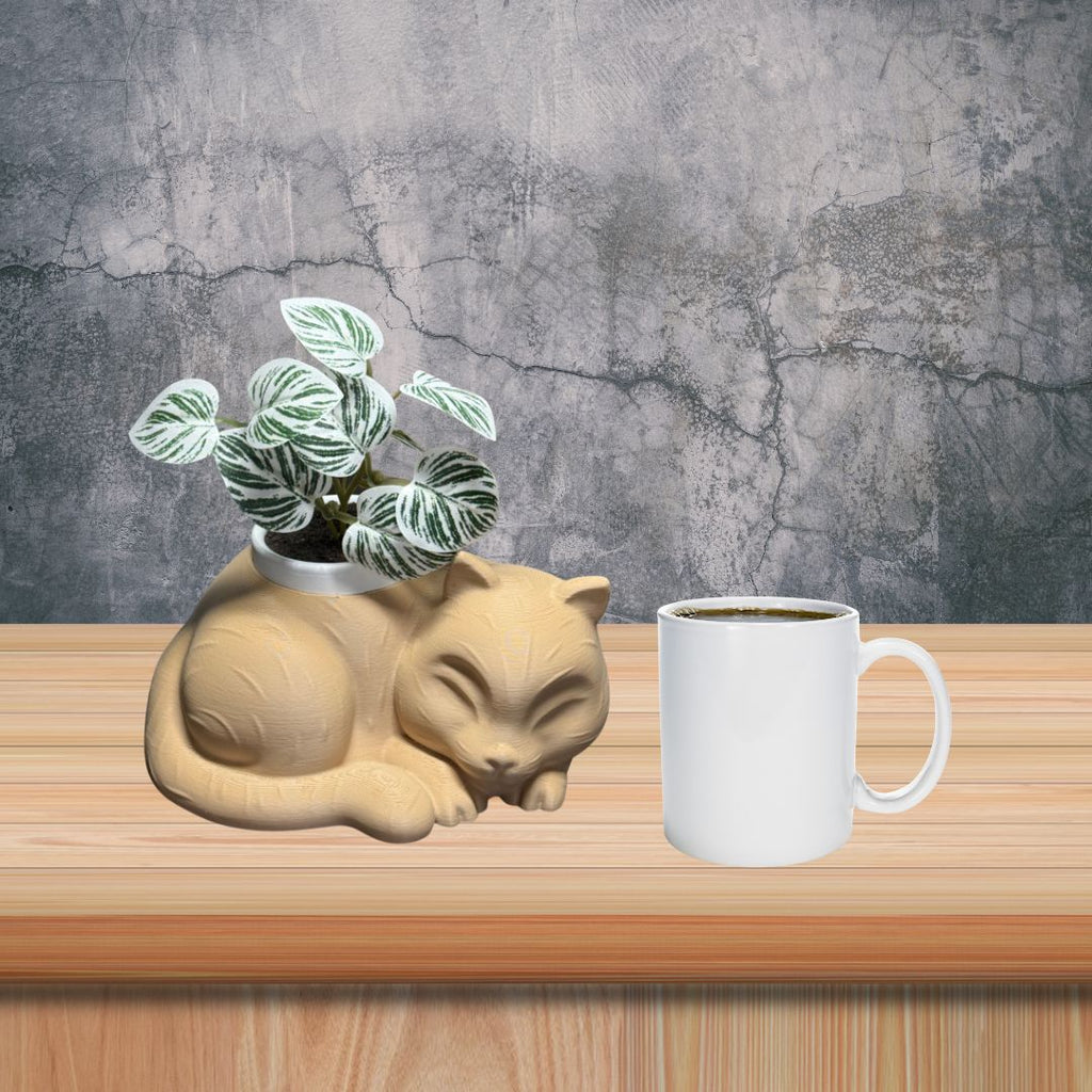 Sleeping Cat Planter