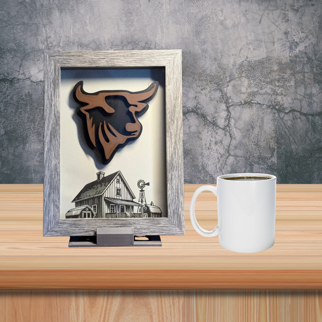 Farm Bull Shadowbox