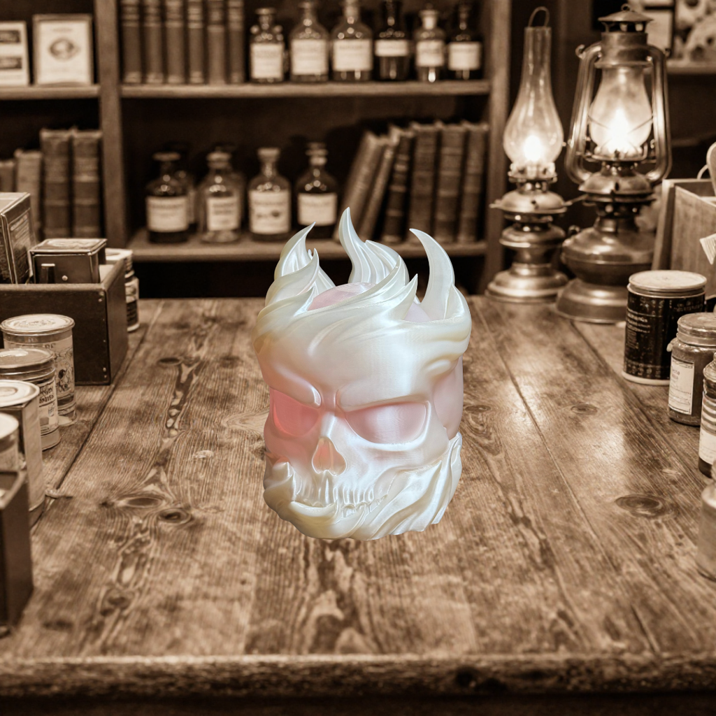 White Skull Sphere Lamp