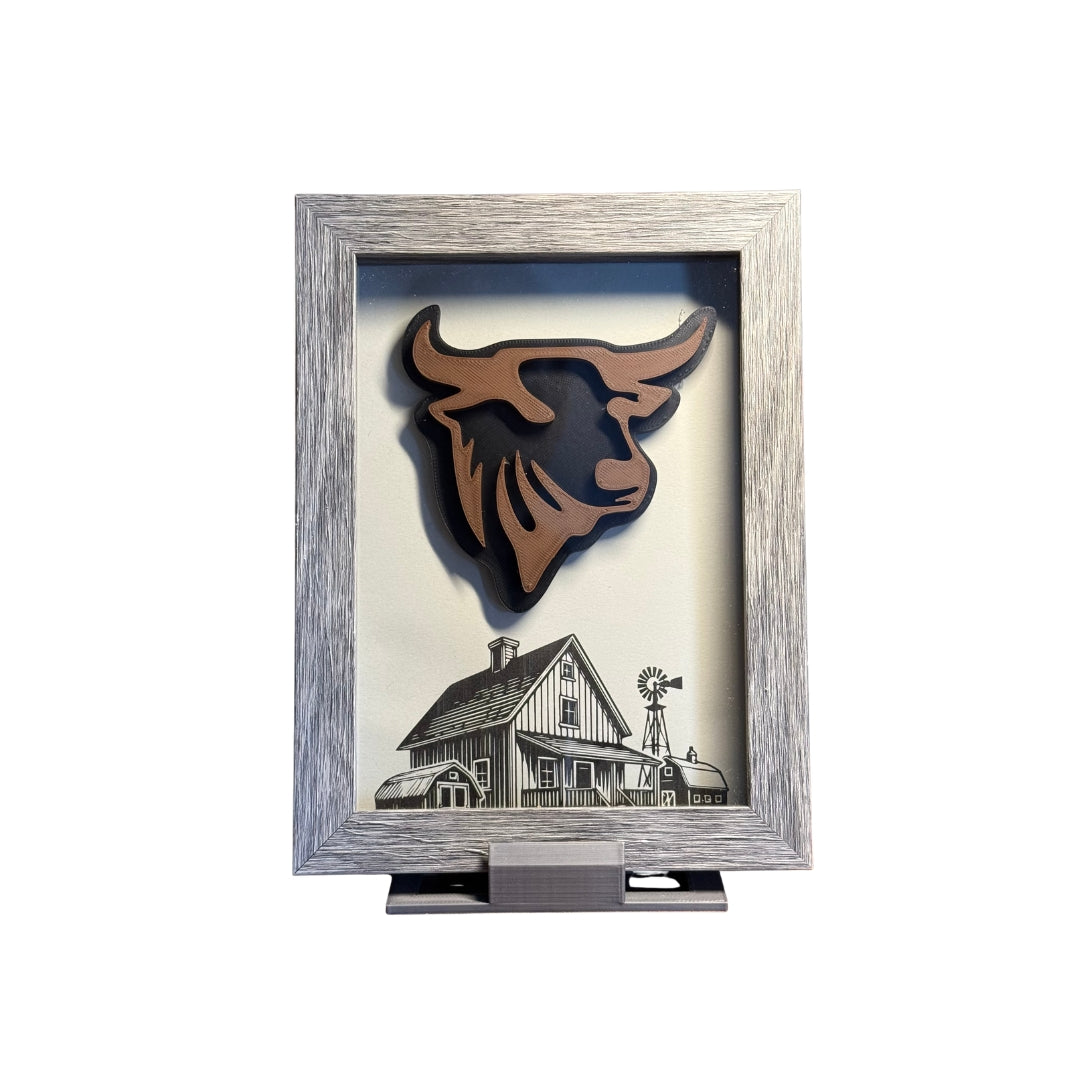 Farm Bull Shadowbox