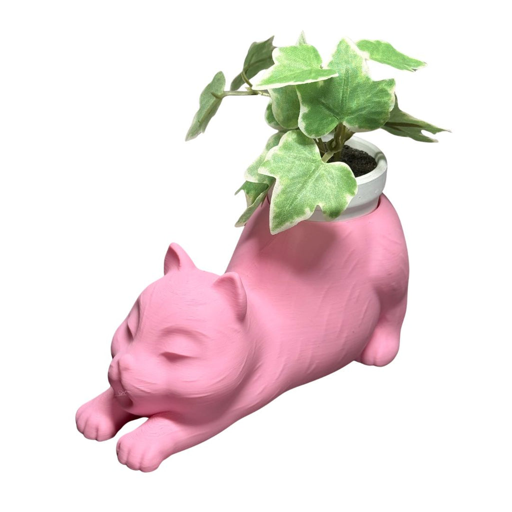 Stretching Cat Planter