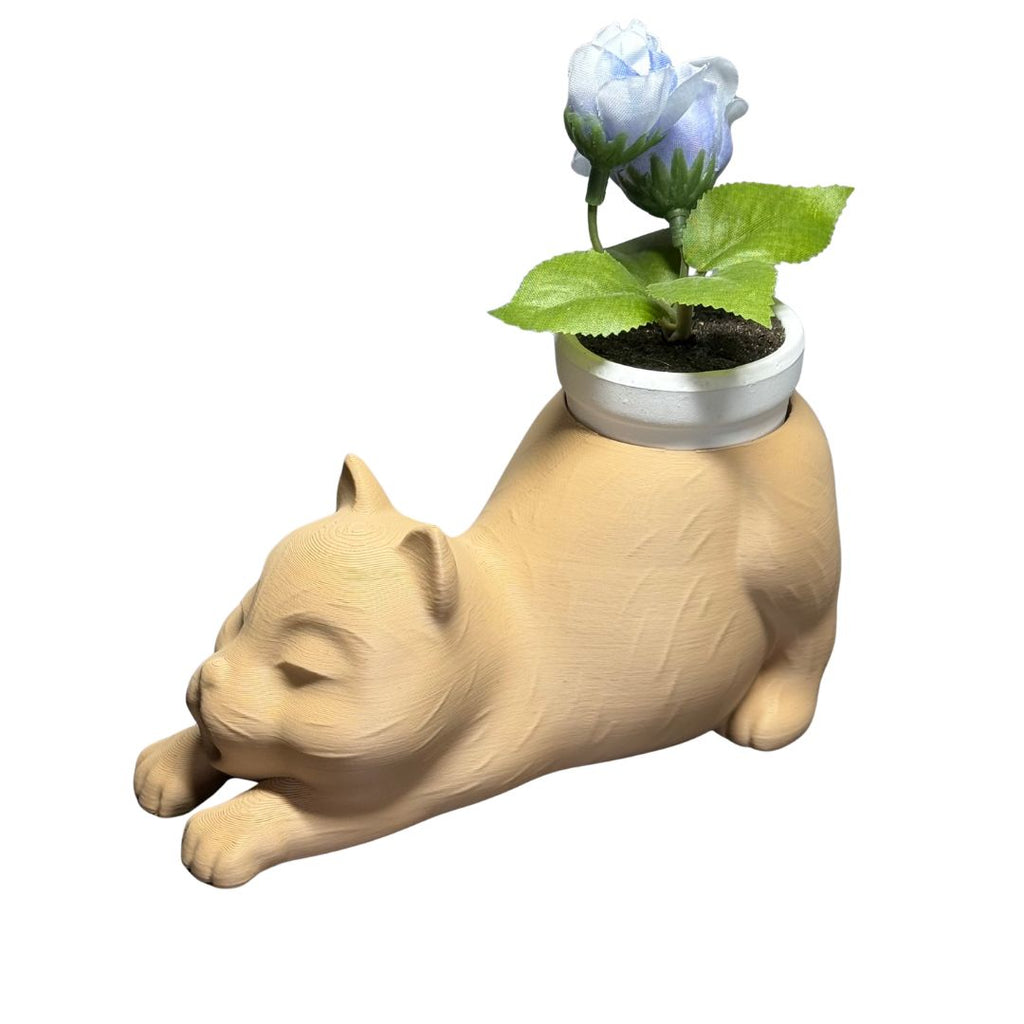Stretching Cat Planter