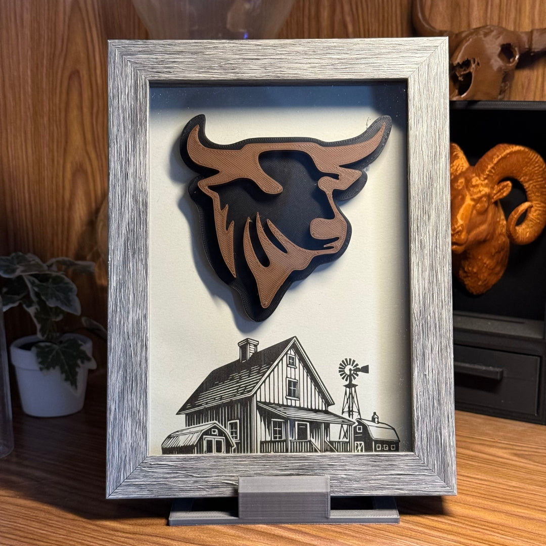 Farm Bull Shadowbox